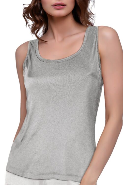 Ärmelloses Damen-T-Shirt mit EMF- und RF-Strahlenschutz 100% Silberfaser. Ayurbio Anti-Strahlung Tank Top. Nukleare Abschirmung von elektromagnetischen Wellen, 5G, WiFi, Telefon, Antennen